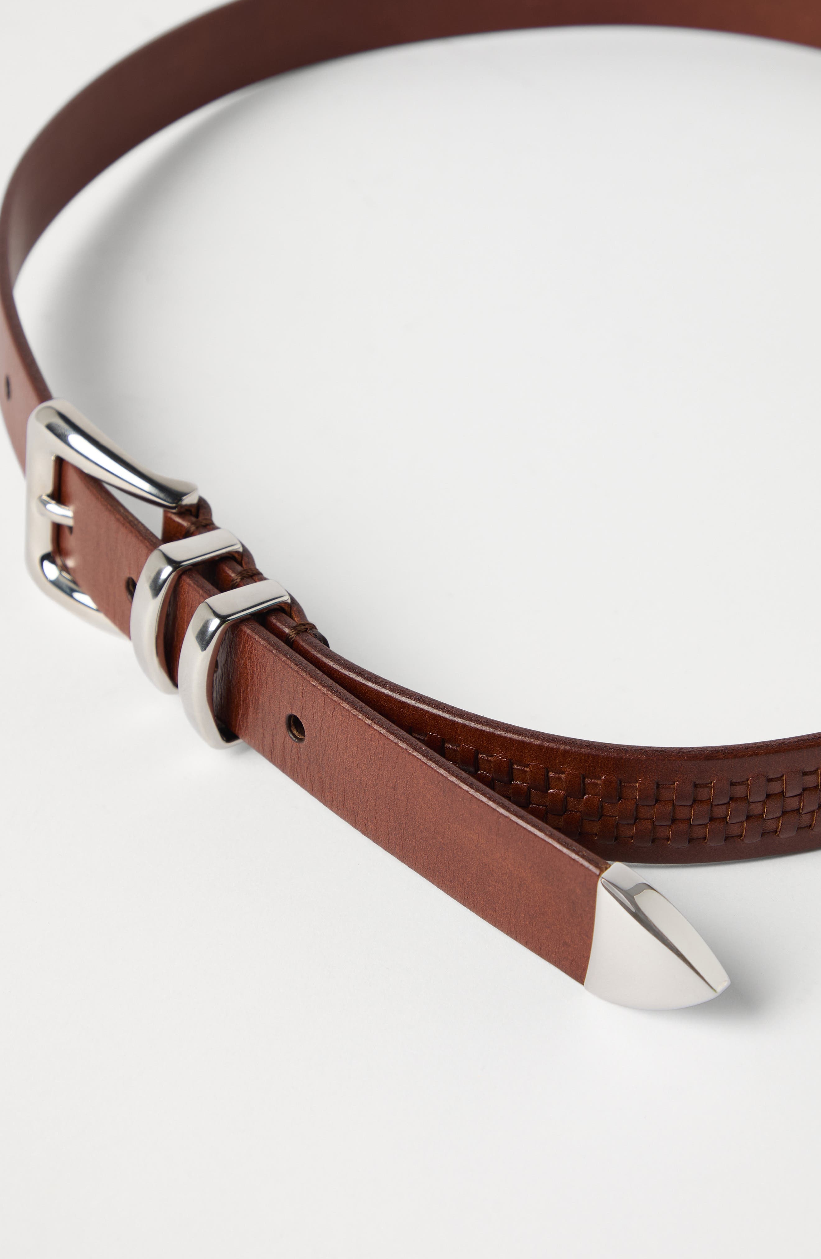 Brunello Cucinelli Calfskin belt in Tobacco at Nordstrom - 3