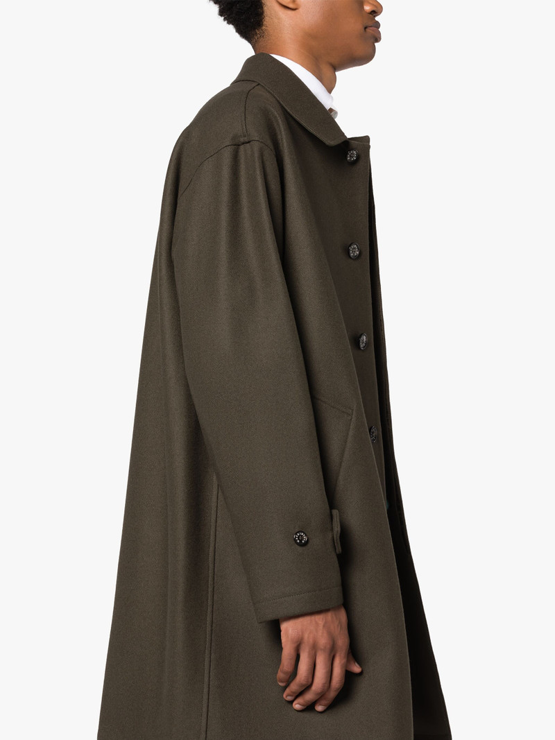 SOHO DARK OLIVE WOOL OVERCOAT 5