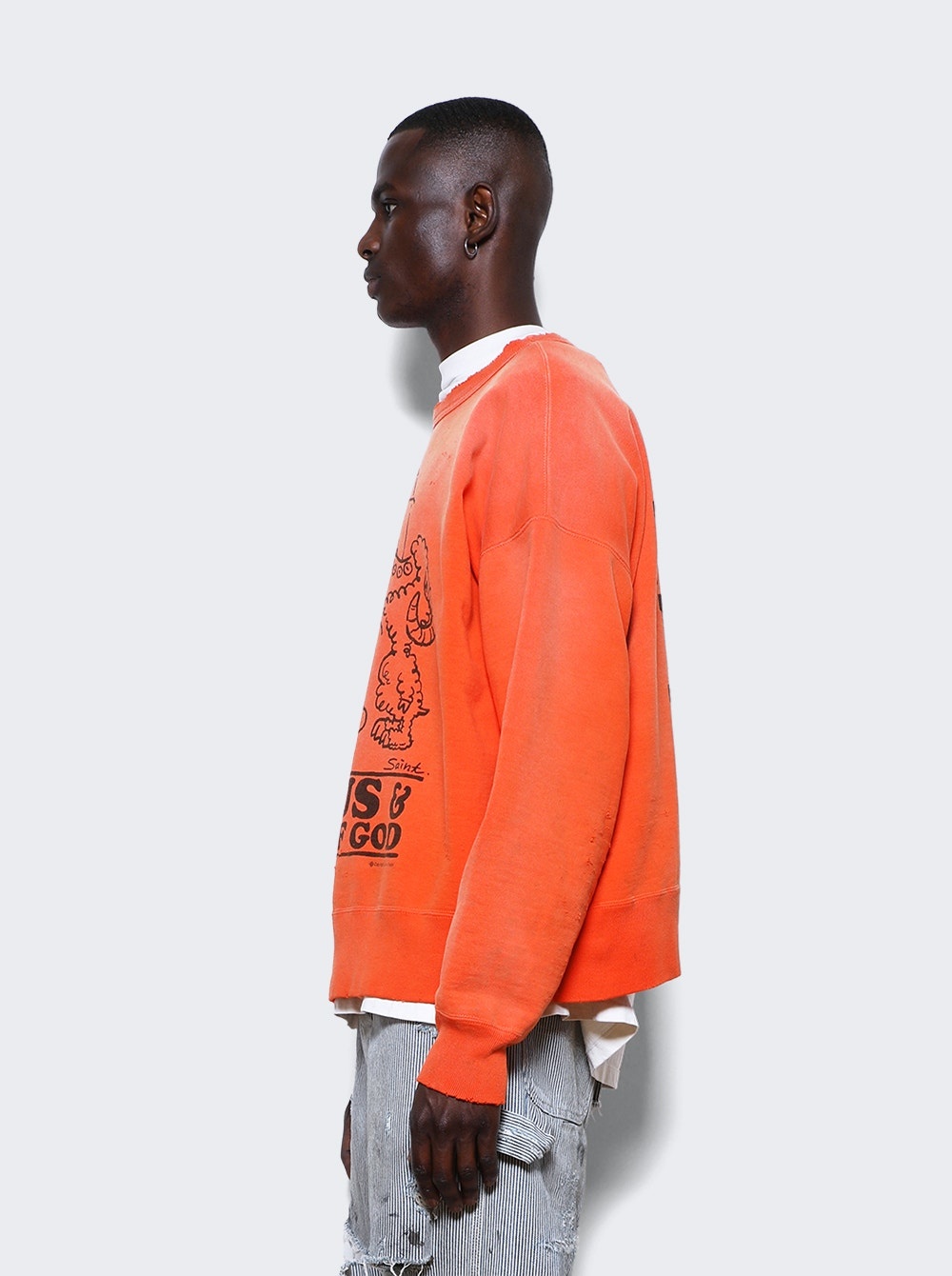 Roundneck Graphic Sweatshirt Orange - 4
