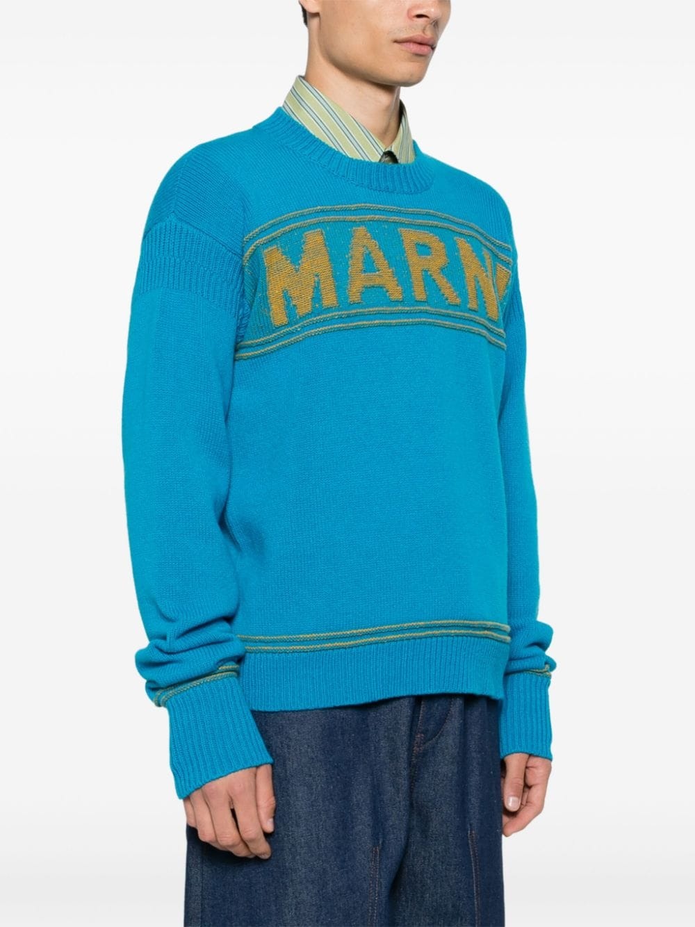 logo-intarsia sweater - 3