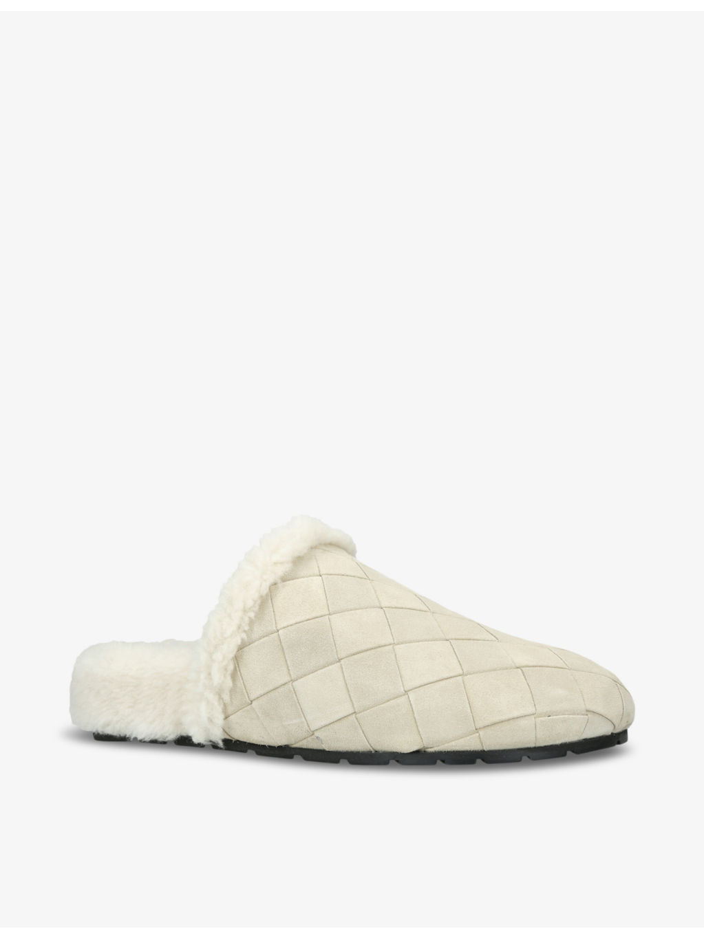 Reggie Intrecciato shearling-lined suede mules - 3