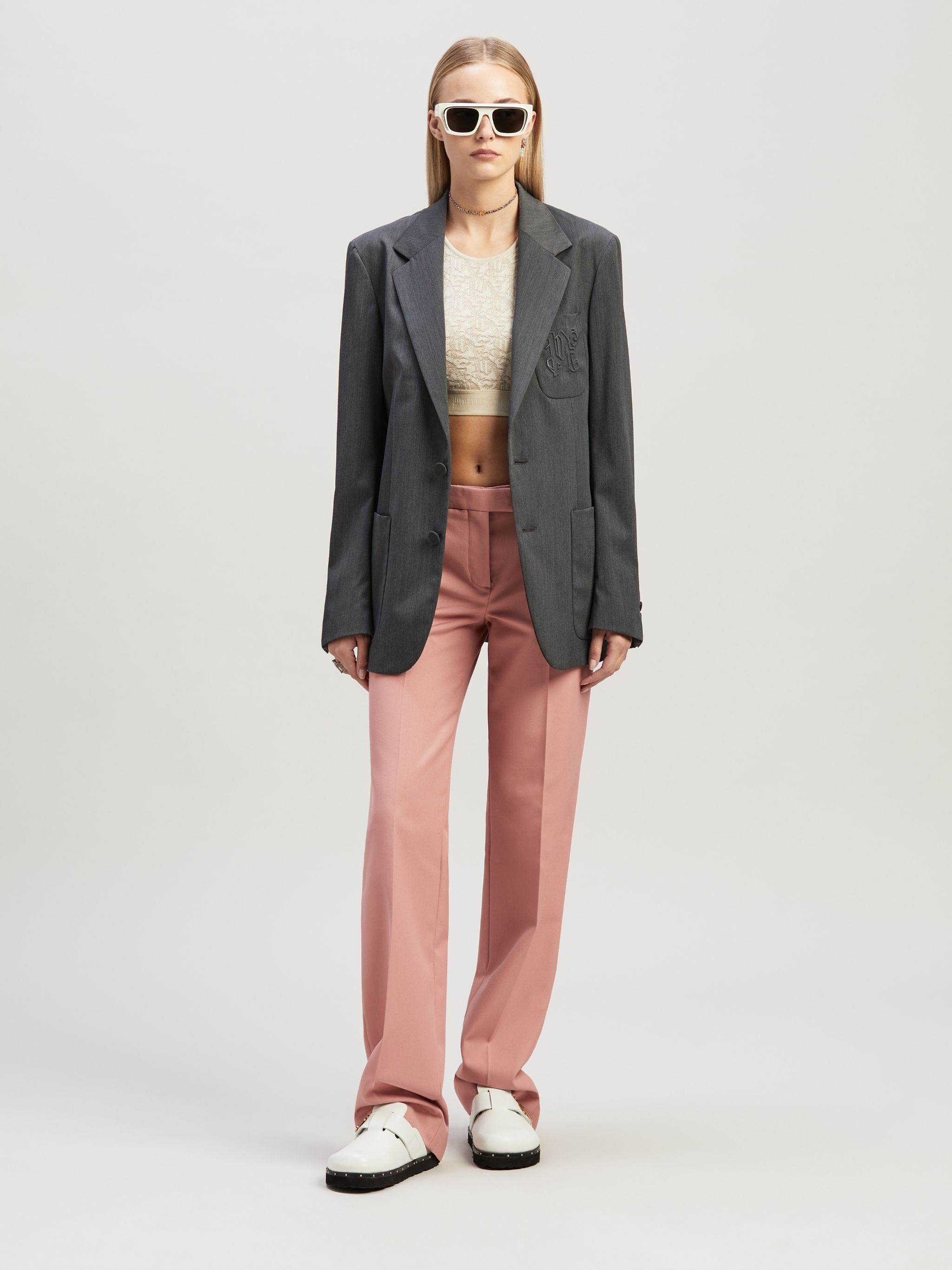 【関税込み】PALM ANGELS 'Monogram Pocket' blazer Palm Angels Monogram Pocket Blazer | REVERSIBLE