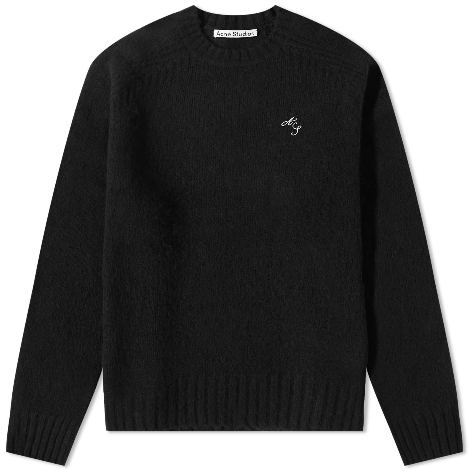 トップス ACNE STUDIOS KOWHAI BRUSHED CREW KNIT S Acne Studios Men's Kowhai Brushed Crew Knit in Chocolate