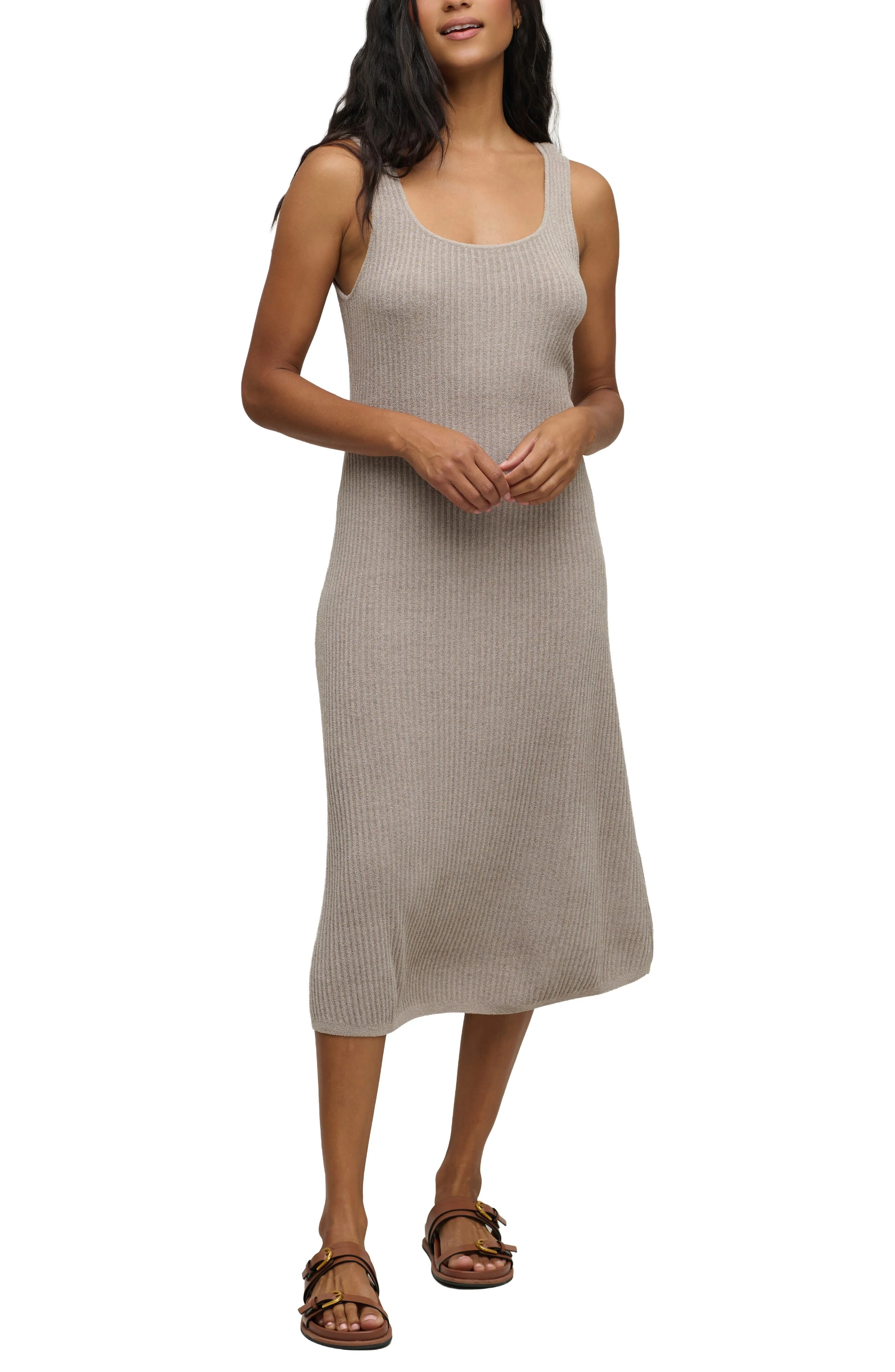 barefoot dreams CozyChic® Ultra Lite Midi Dress in Beach Rock - 1