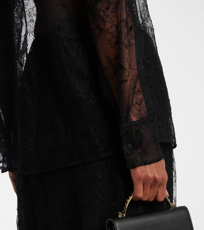 Scarf-detail floral lace blouse 5