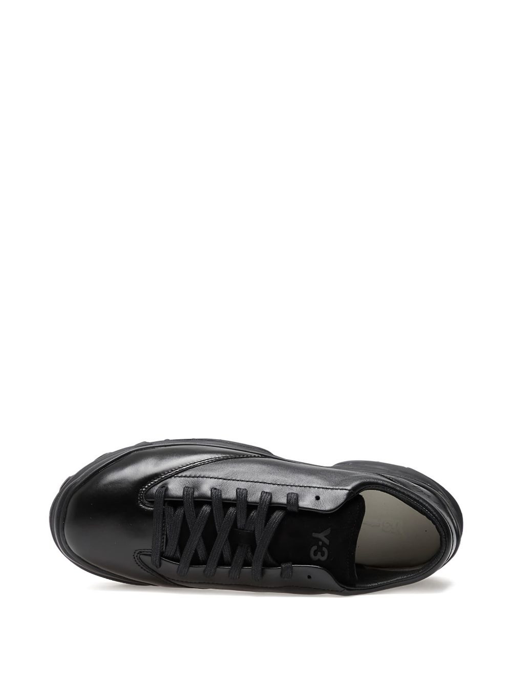 leather lace-up trainers - 4