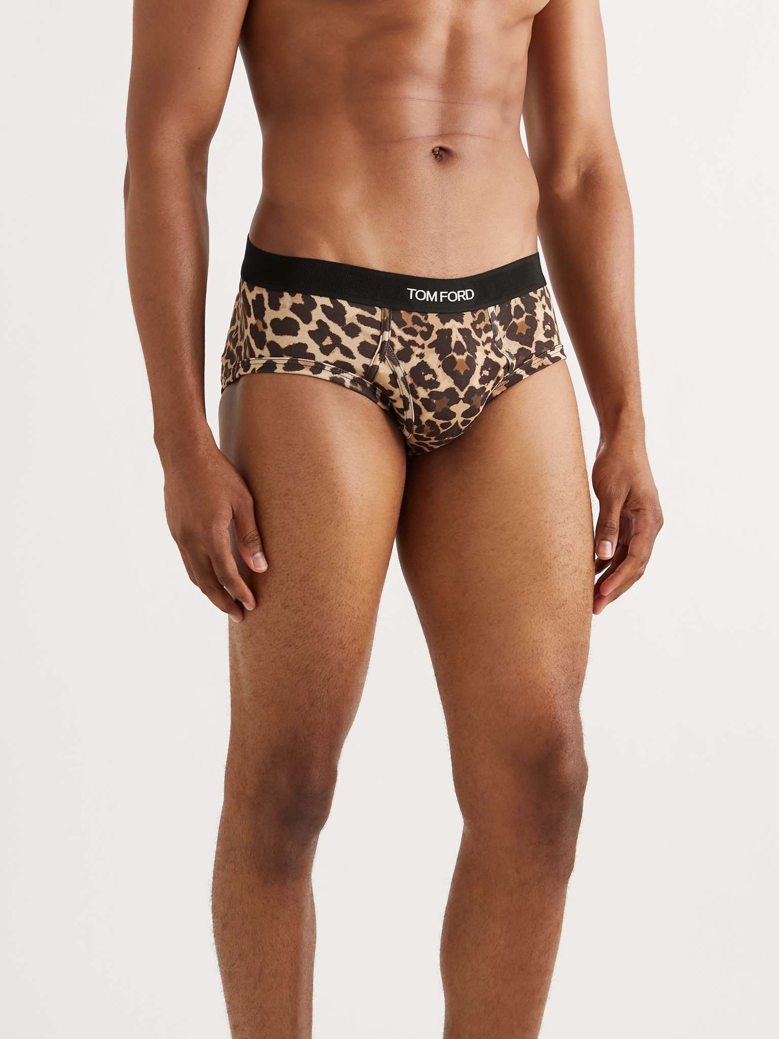 Leopard-Print Stretch-Cotton Briefs - 2