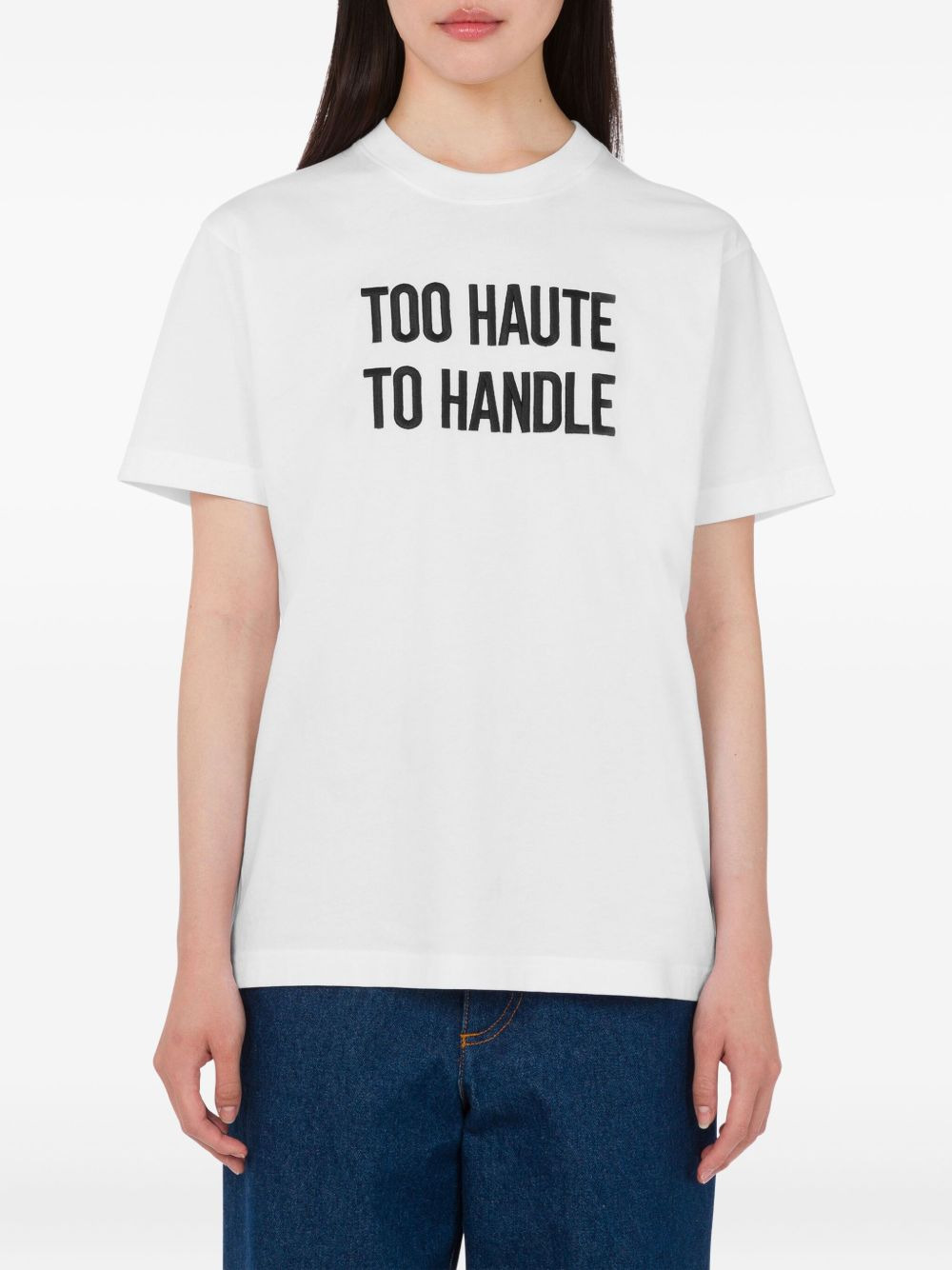 lettering-print cotton T-shirt - 3