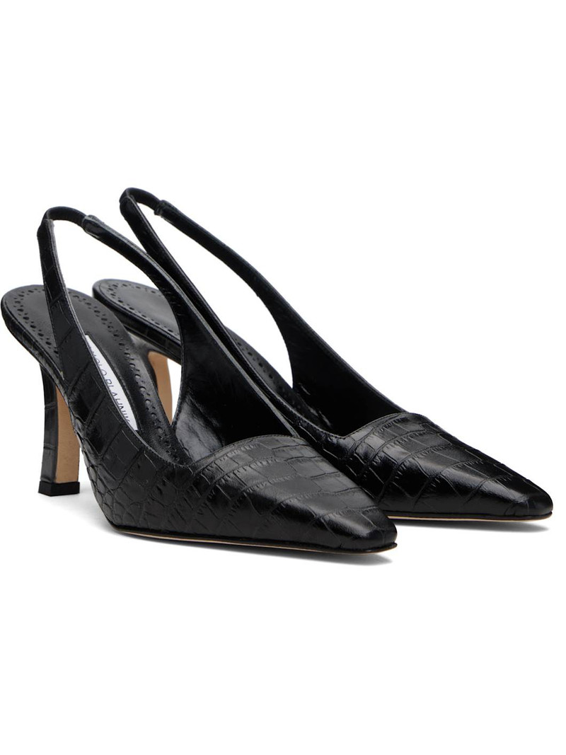 Black Moirasli Heels 4