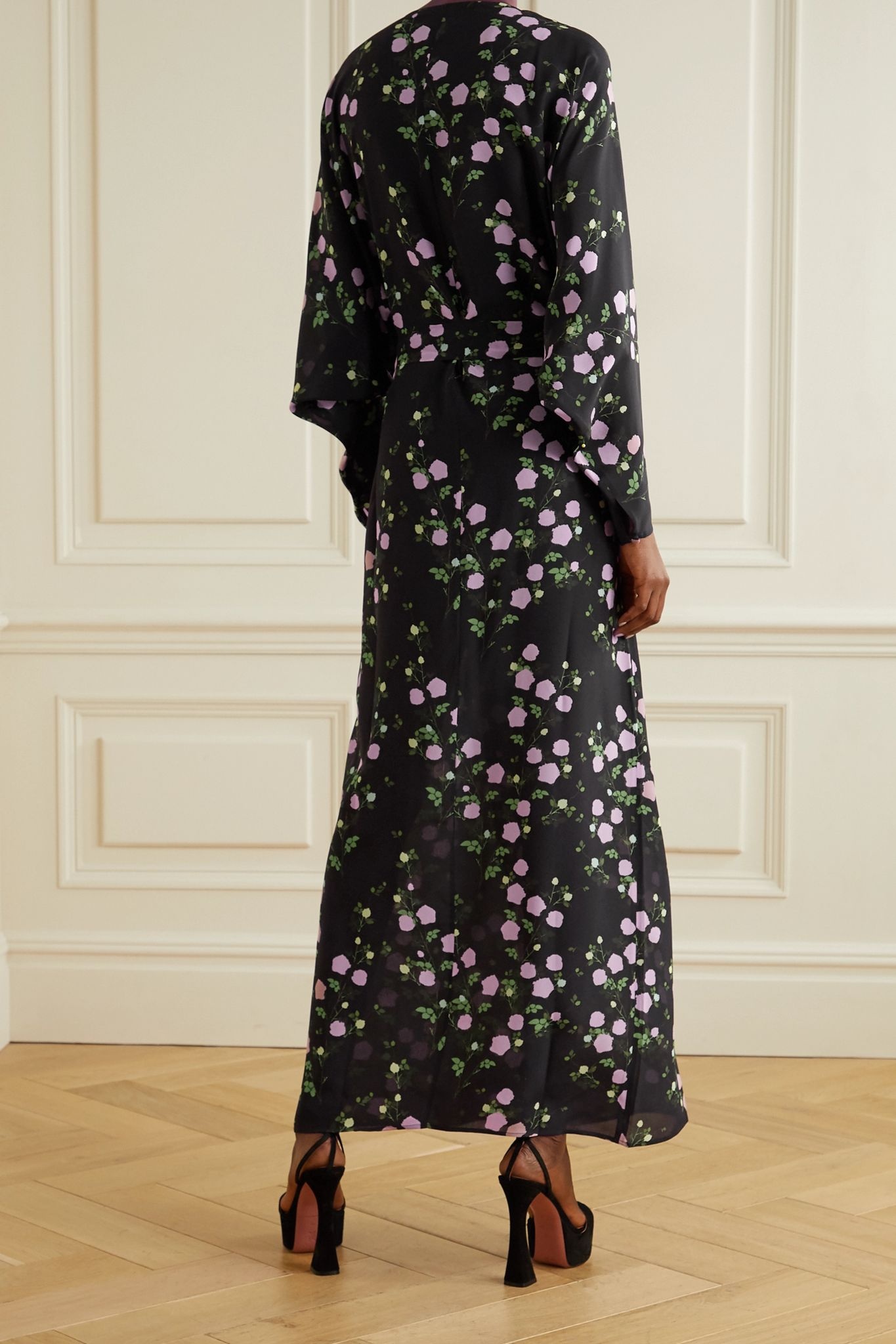 Stella floral-print silk crepe de chine wrap maxi dress - 3