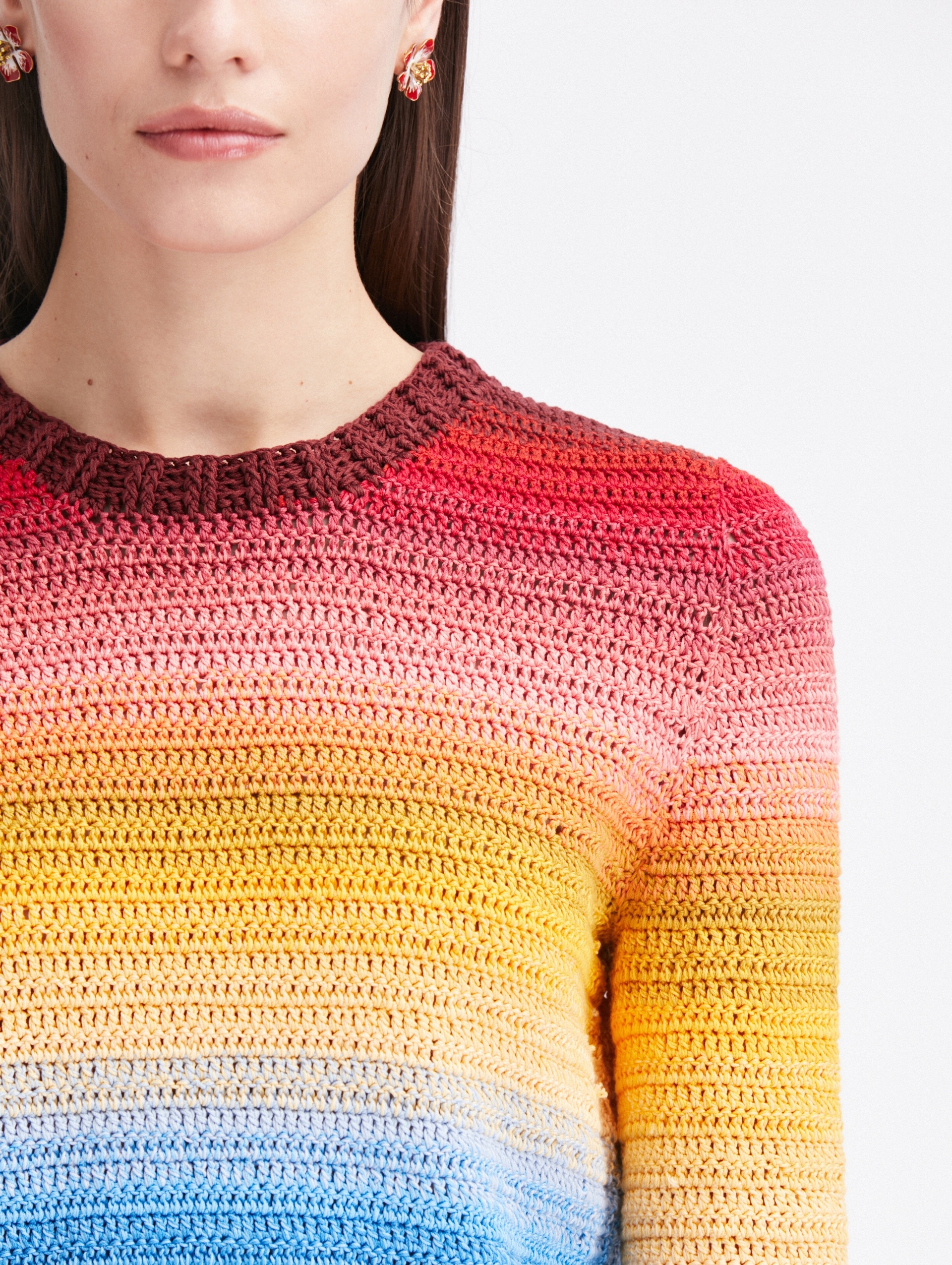 RAINBOW OMBRÉ CROCHET PULLOVER - 4