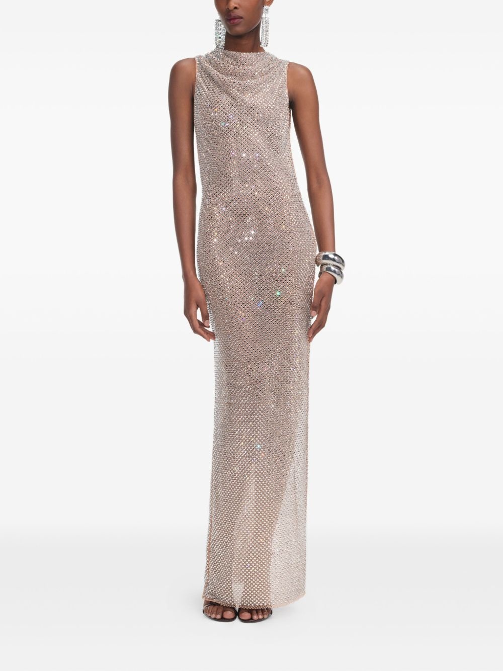 rhinestone-embellished dress - 1