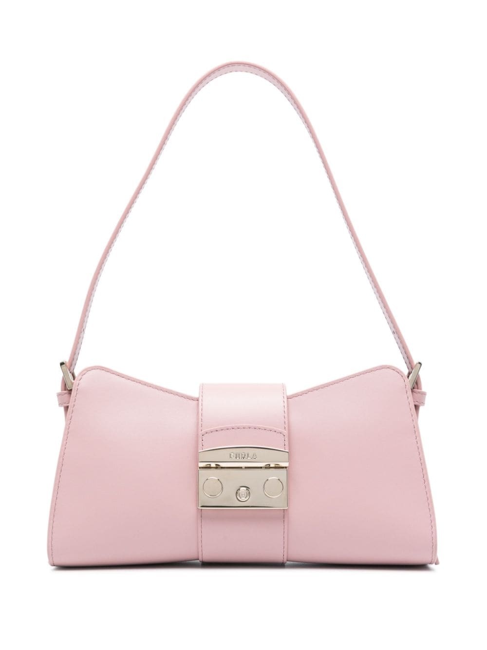 logo-engraved leather shoulder bag - 1