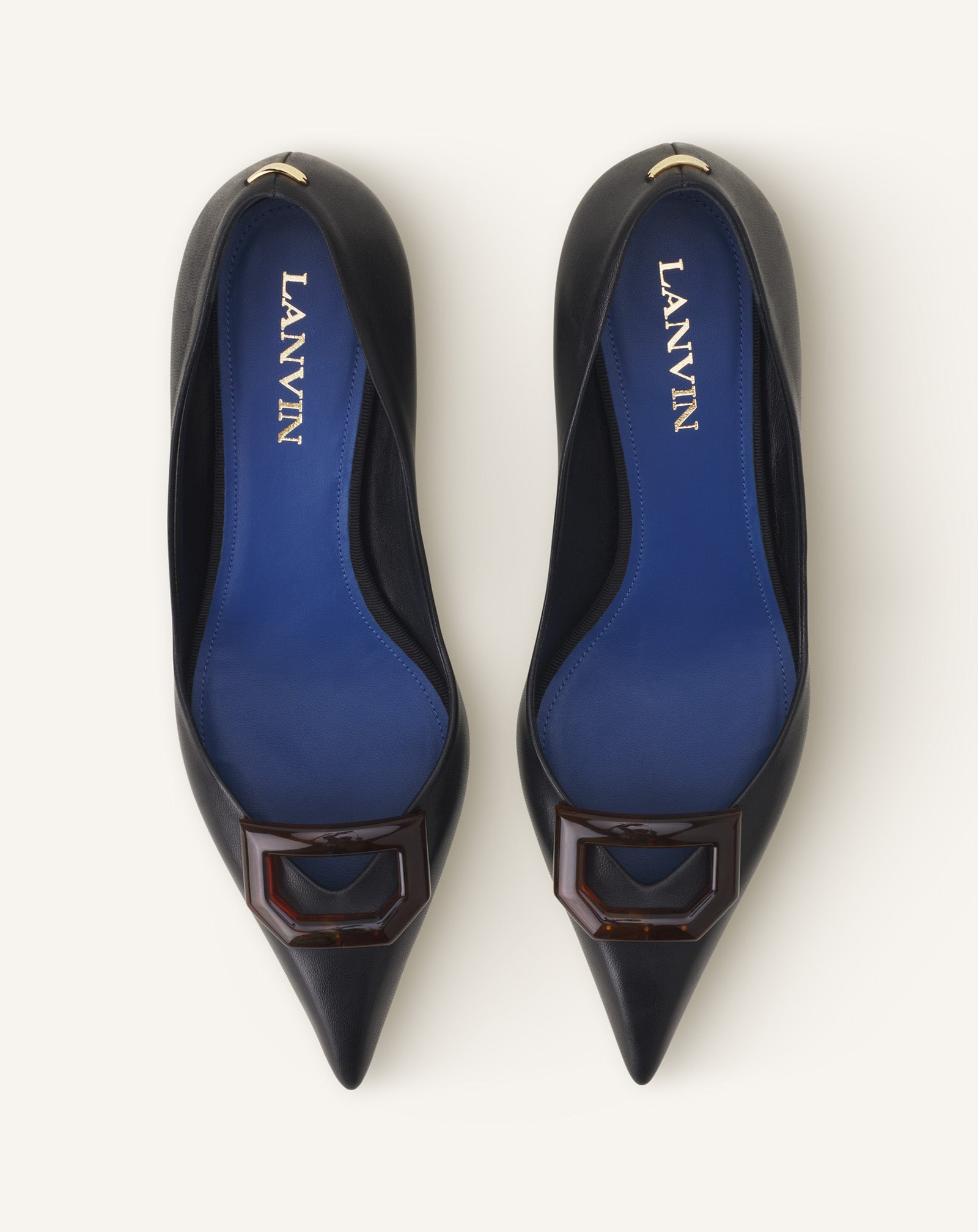 MIDNIGHT STEP LEATHER PUMP WITH BUCKLE - 4