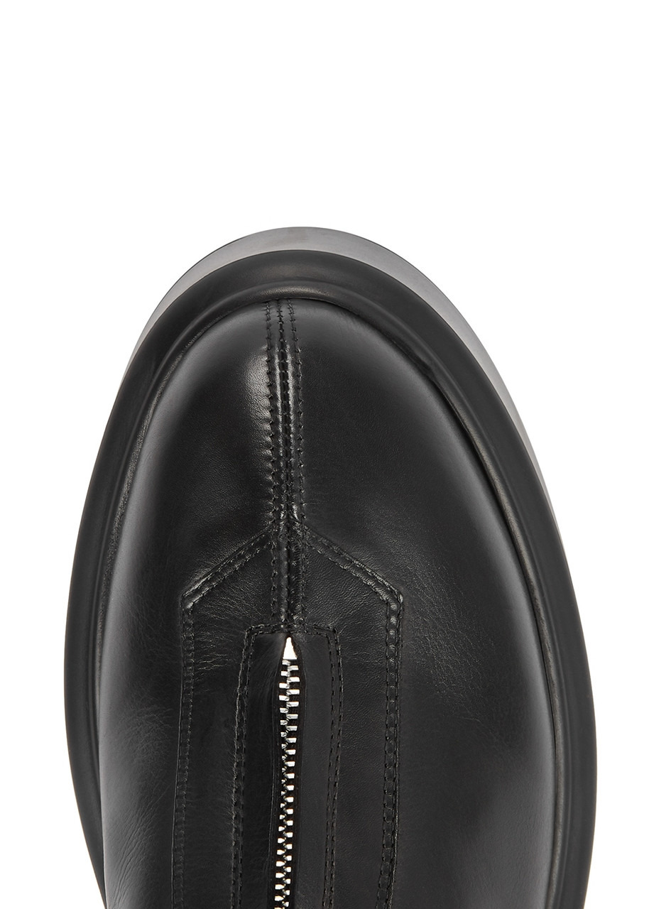 Zipped 1 leather flatform ankle boots - 4