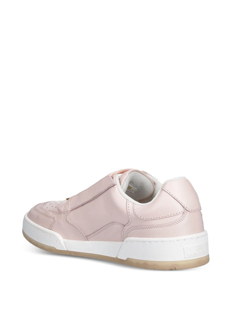 logo-plaque leather trainers 4