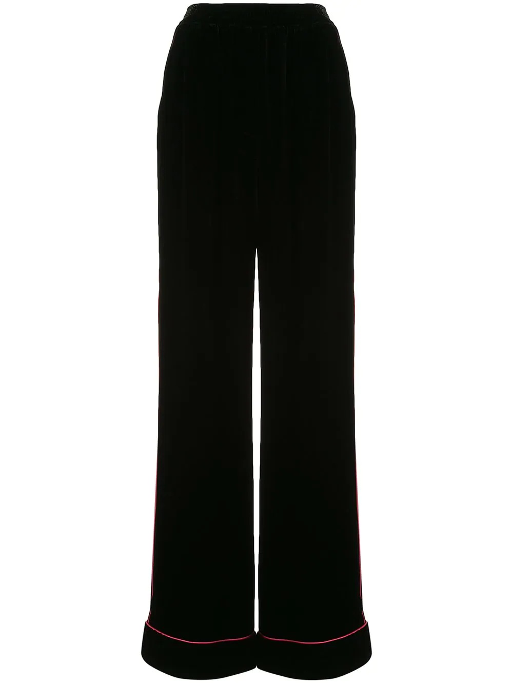 velvet piped trousers - 1