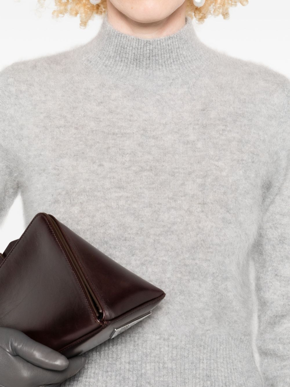 high-neck cropped sweater - 5
