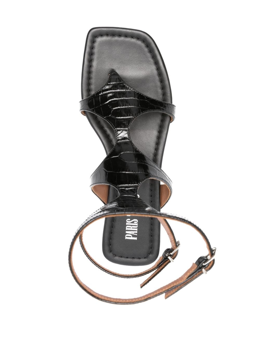 crocodile-effect flat sandals - 4
