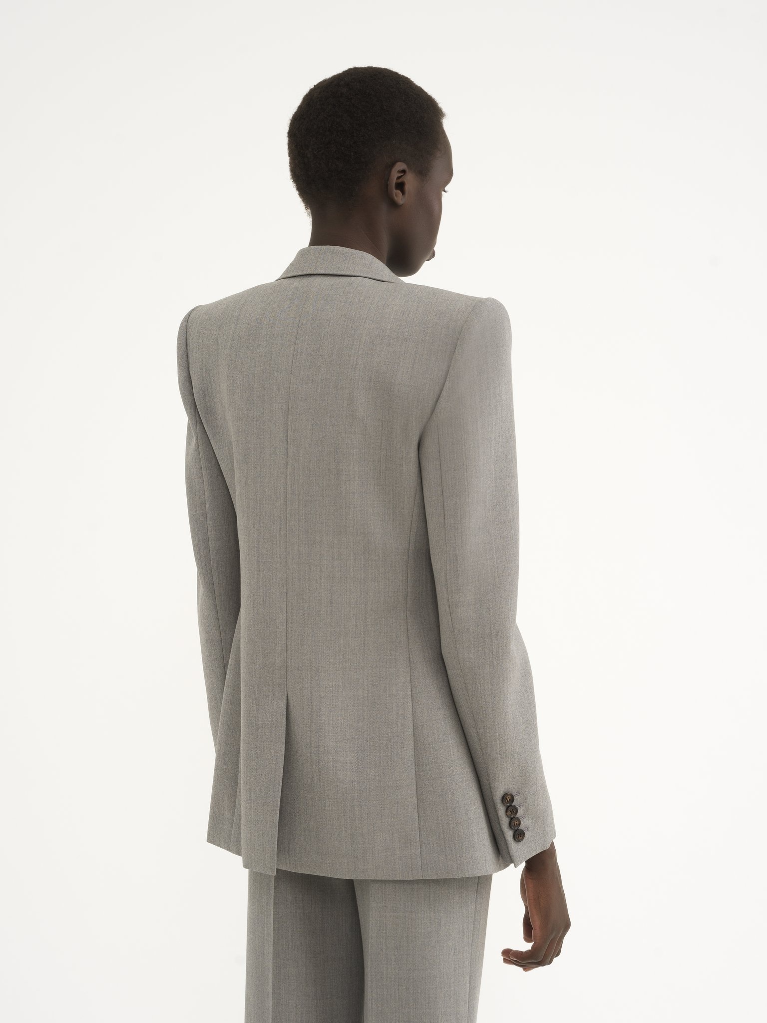TAILORED JACKET IN WOOL GRAIN DE POUDRE - 5