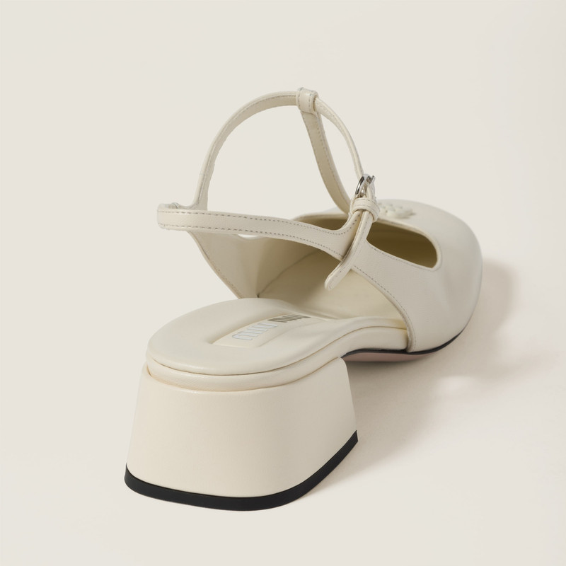 Miu Miu Leather slingback pumps outlook