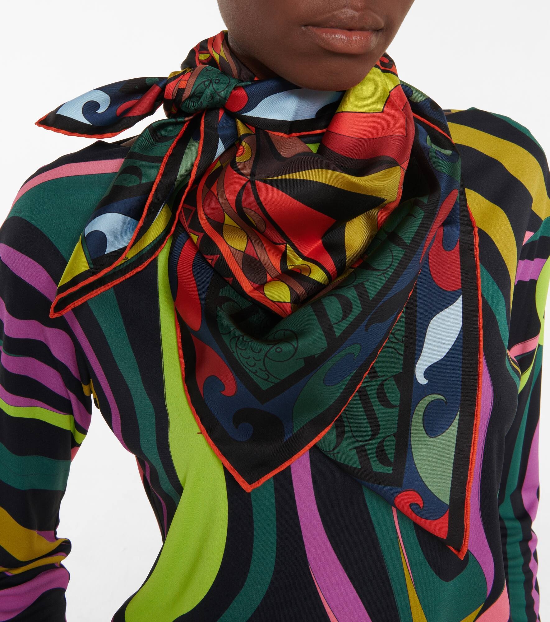 Printed silk twill scarf - 2