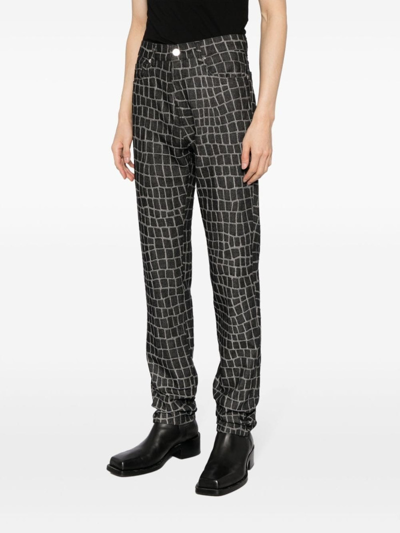 crocodile-print straight-leg jeans 3