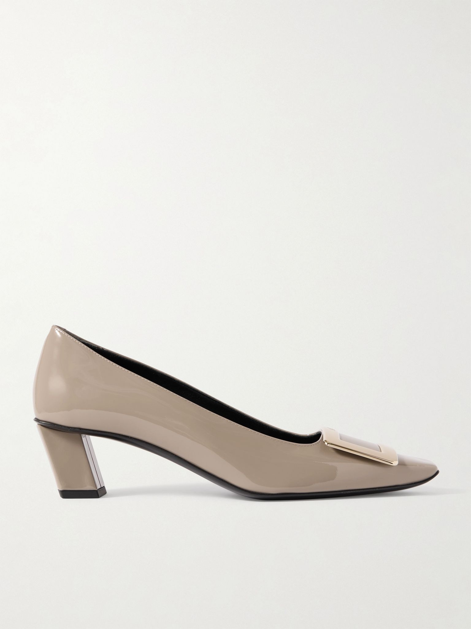 Belle Vivier 45 patent-leather pumps Taupe - 1