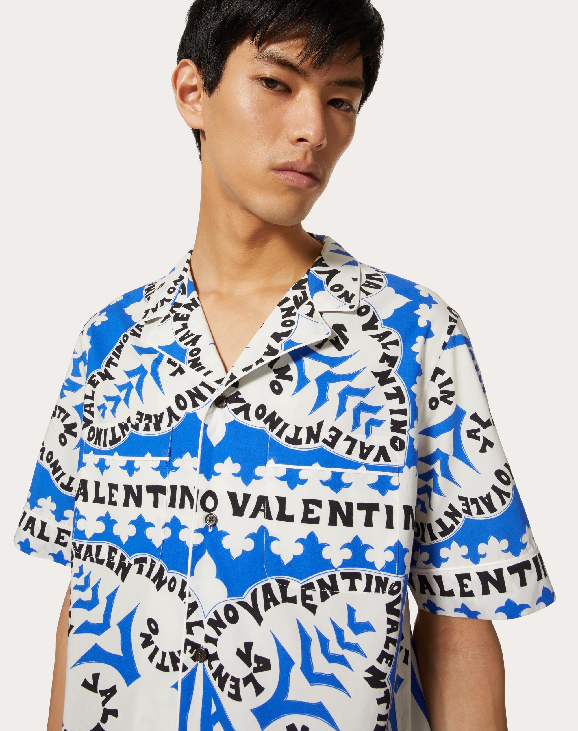 COTTON SHIRT WITH MINI BANDANA PRINT - 5