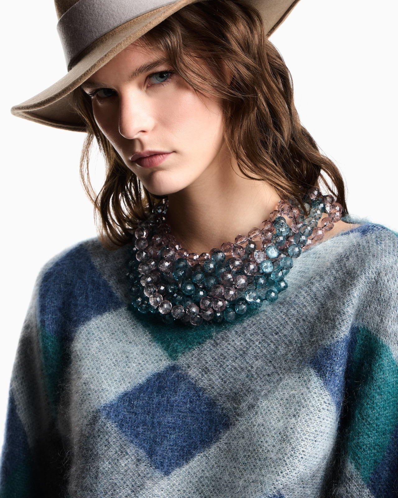 BOAT-NECK JUMPER IN JACQUARD WOOL-MOHAIR BLEND WITH AN ALL-OVER PATTERN - 5