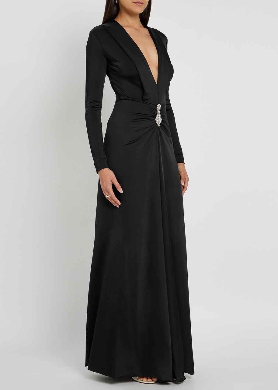 Victoria Beckham Crystal-embellished Stretch-satin Gown - 2