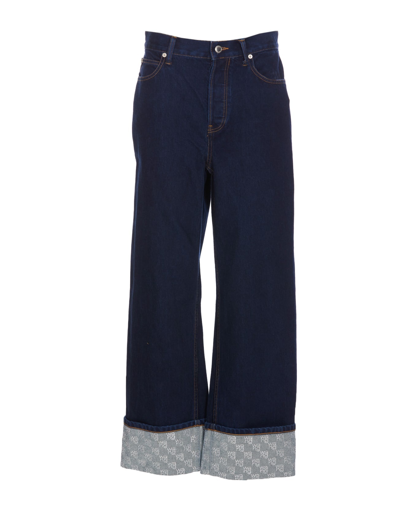 デニム・ジーパン Alexander Wang Jeans with logo crystal hotfix Blue Alexander Wang Crystal Carpenter Jeans | Blue | FARFETCH
