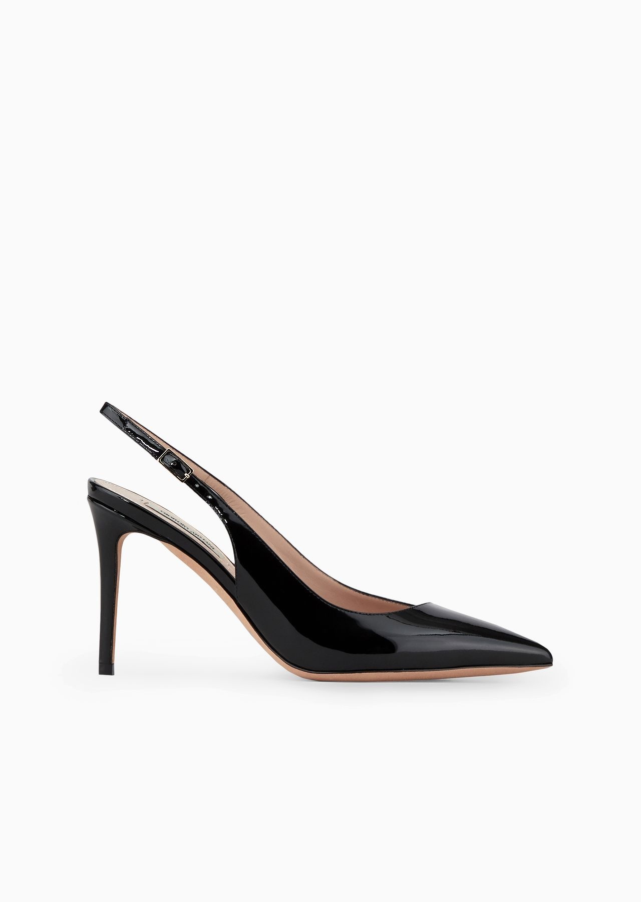Patent leather slingbacks with asymmetric top line - 1