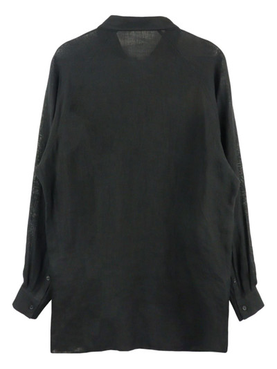Yohji Yamamoto extra-long linen shirt outlook