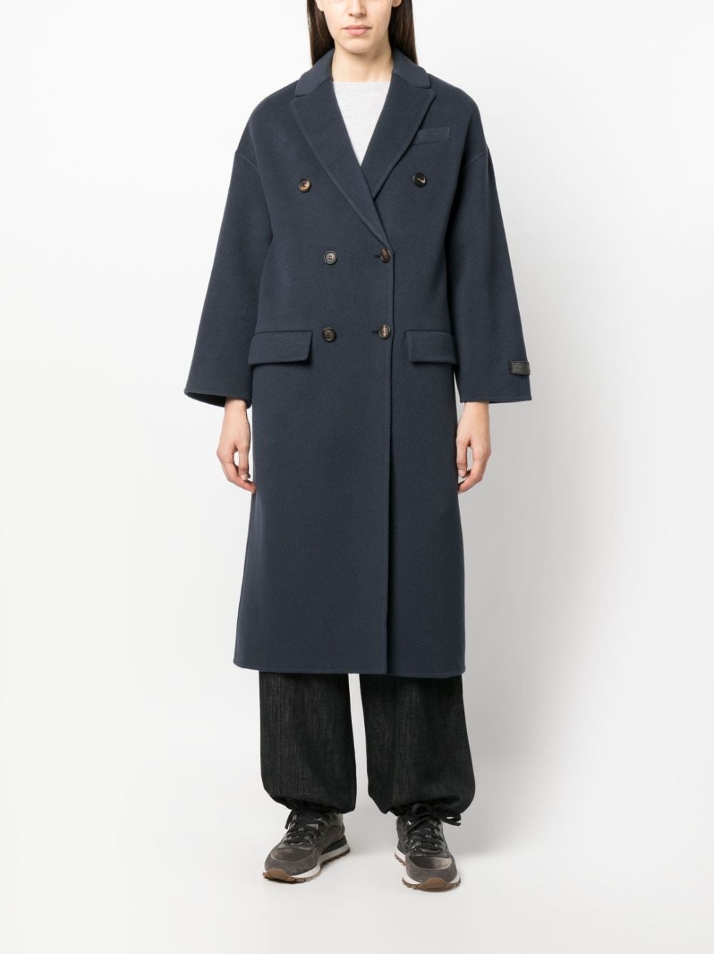 Monili bead-embellished wool-cashmere coat - 2