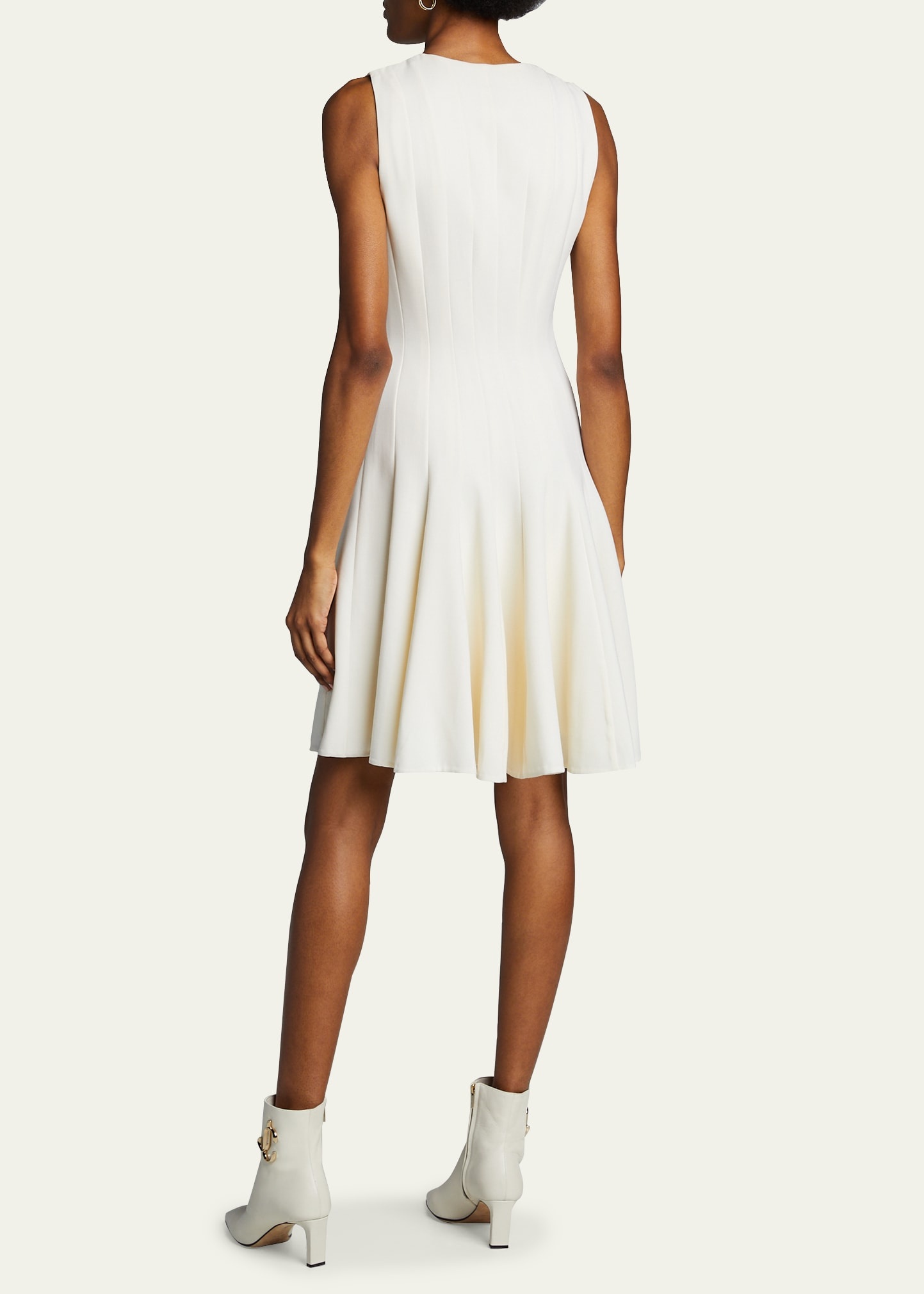 Sleeveless Zip-Front Seamed A-Line Dress - 3