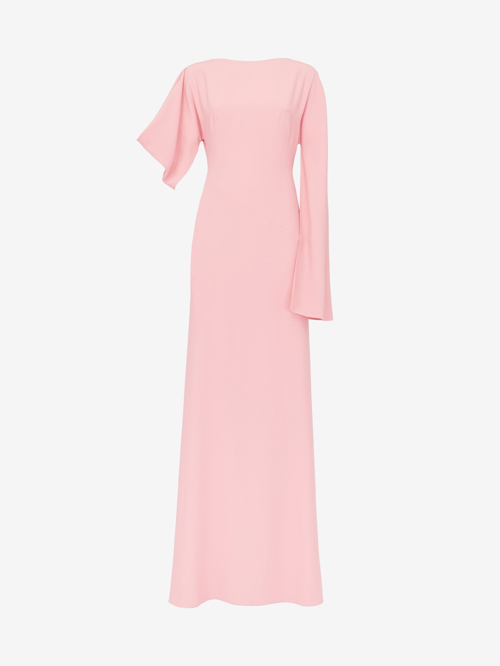 Women's Asymmetric Evening Dress in Cherry Blossom Pink - 2