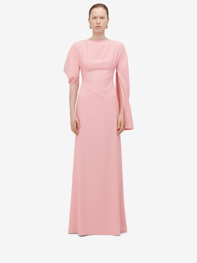 Alexander McQueen Women's Asymmetric Evening Dress in Cherry Blossom Pink outlook