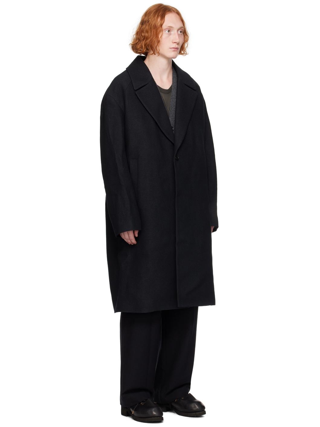 Black Wool Coat - 4