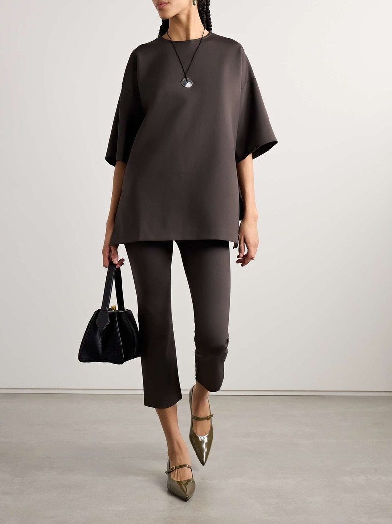 FFORME Stretch-ponte T-shirt Brown outlook