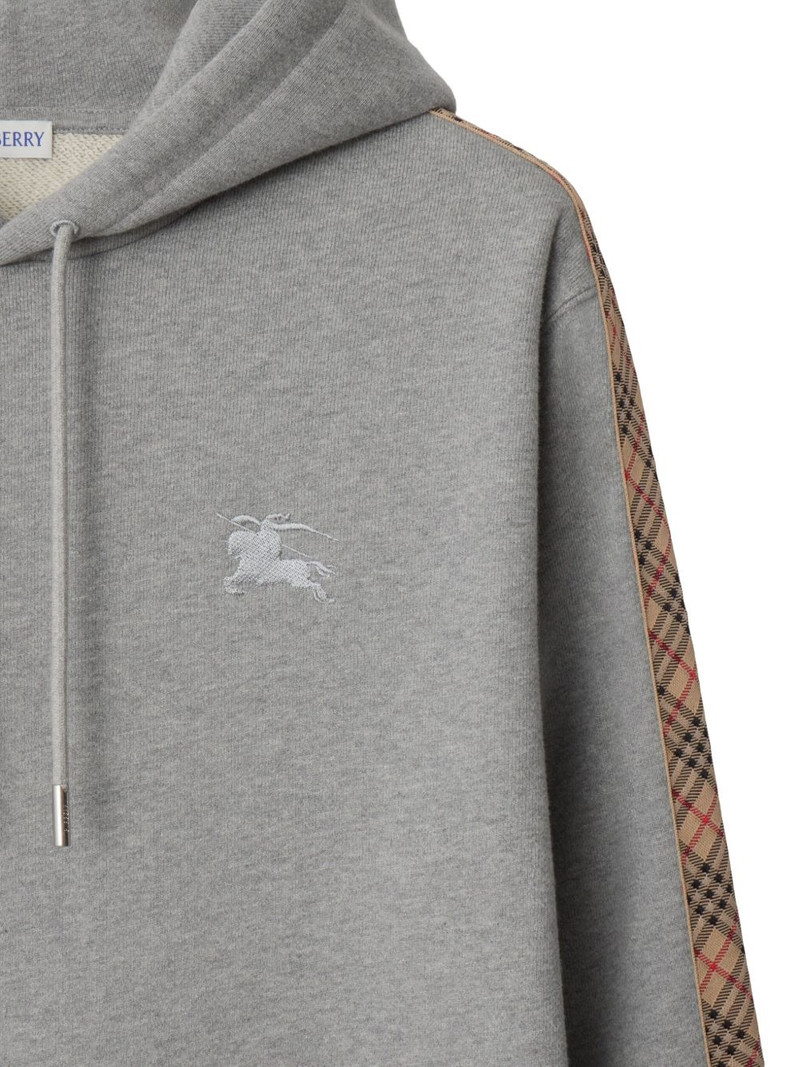 Burberry check-trimmed cotton hoodie outlook