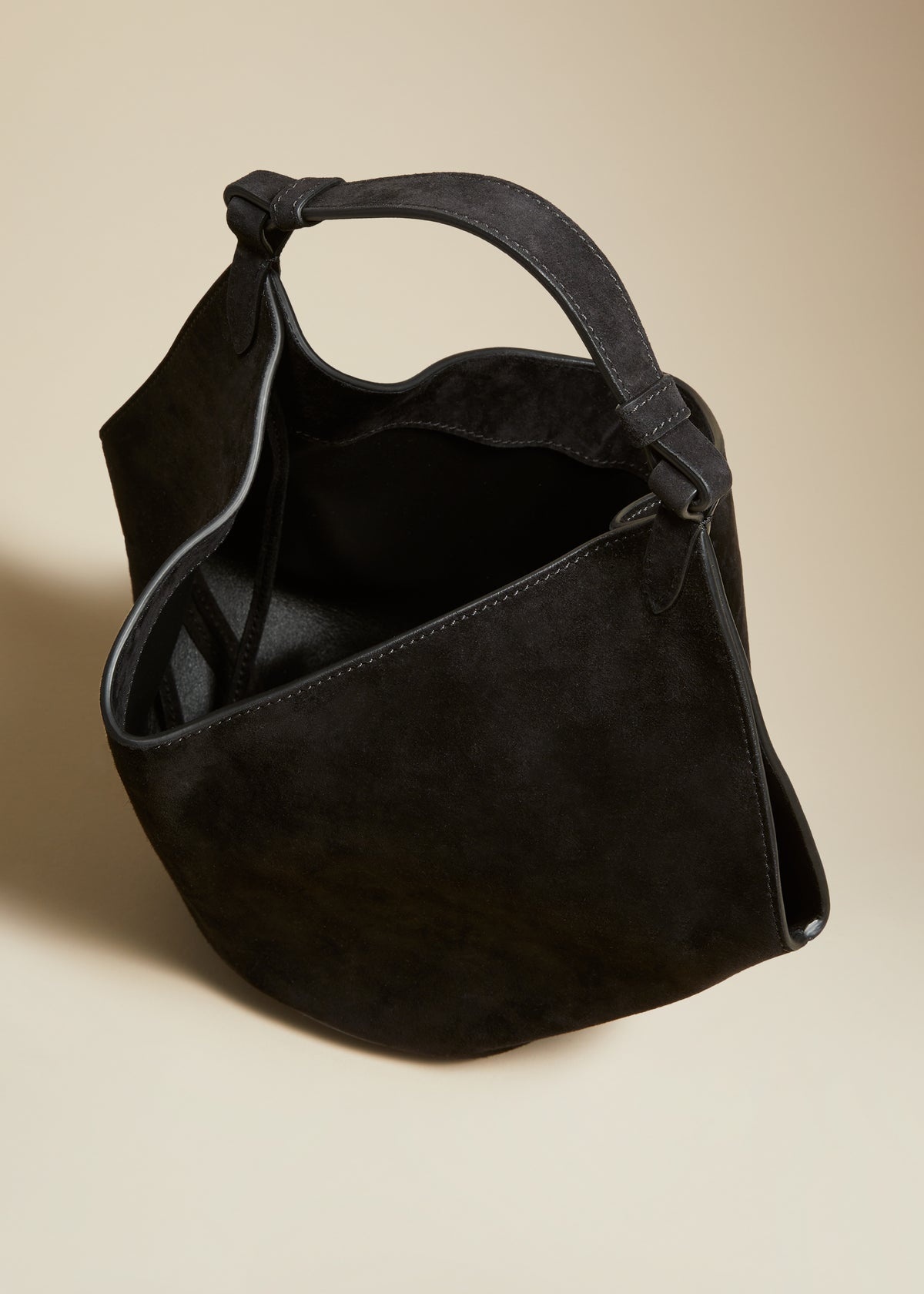 The Mini Lotus Bag in Black Suede - 3