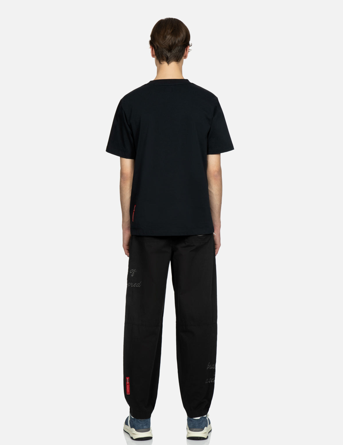 KAMON AND SLOGAN EMBROIDERY LOOSE FIT PANTS - 5