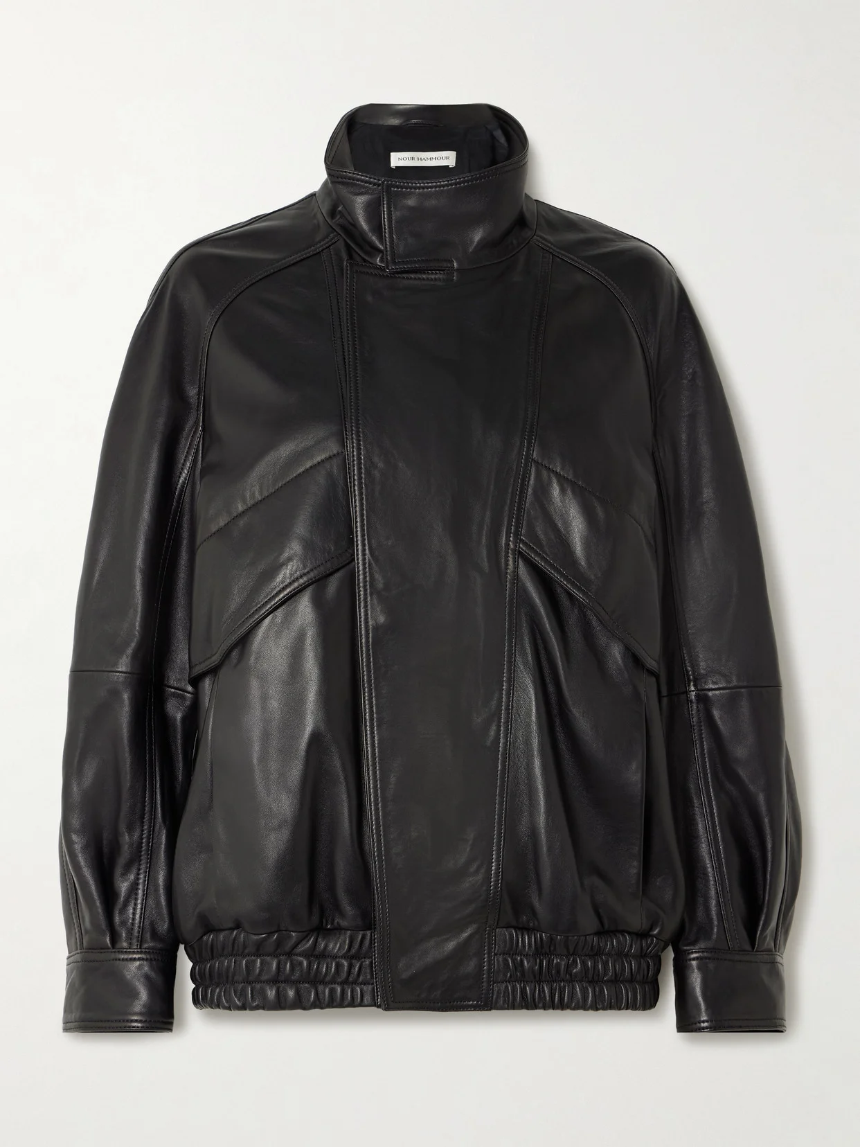 Ariste Oversized Paneled Leather Jacket - 1