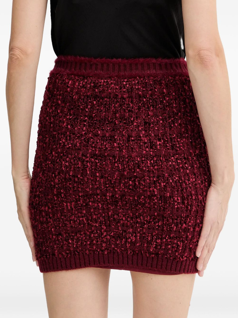textured button mini skirt 3