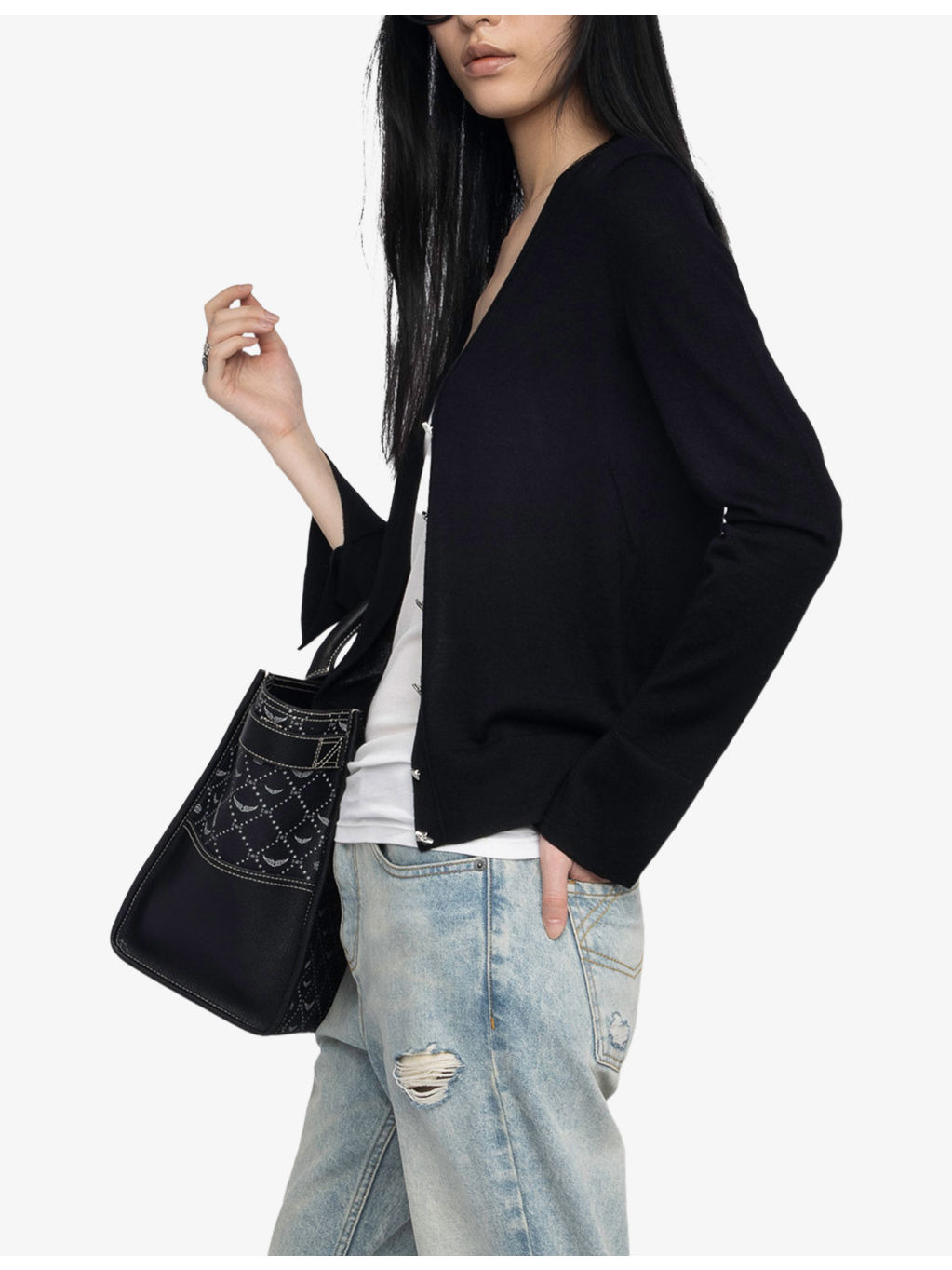 Jemma diamante-buttoned merino-wool cardigan - 3