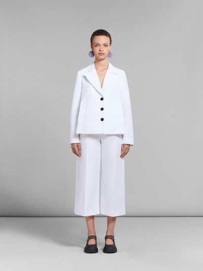 Marni WHITE A-LINE CADY JACKET WITH BACK PLEAT outlook
