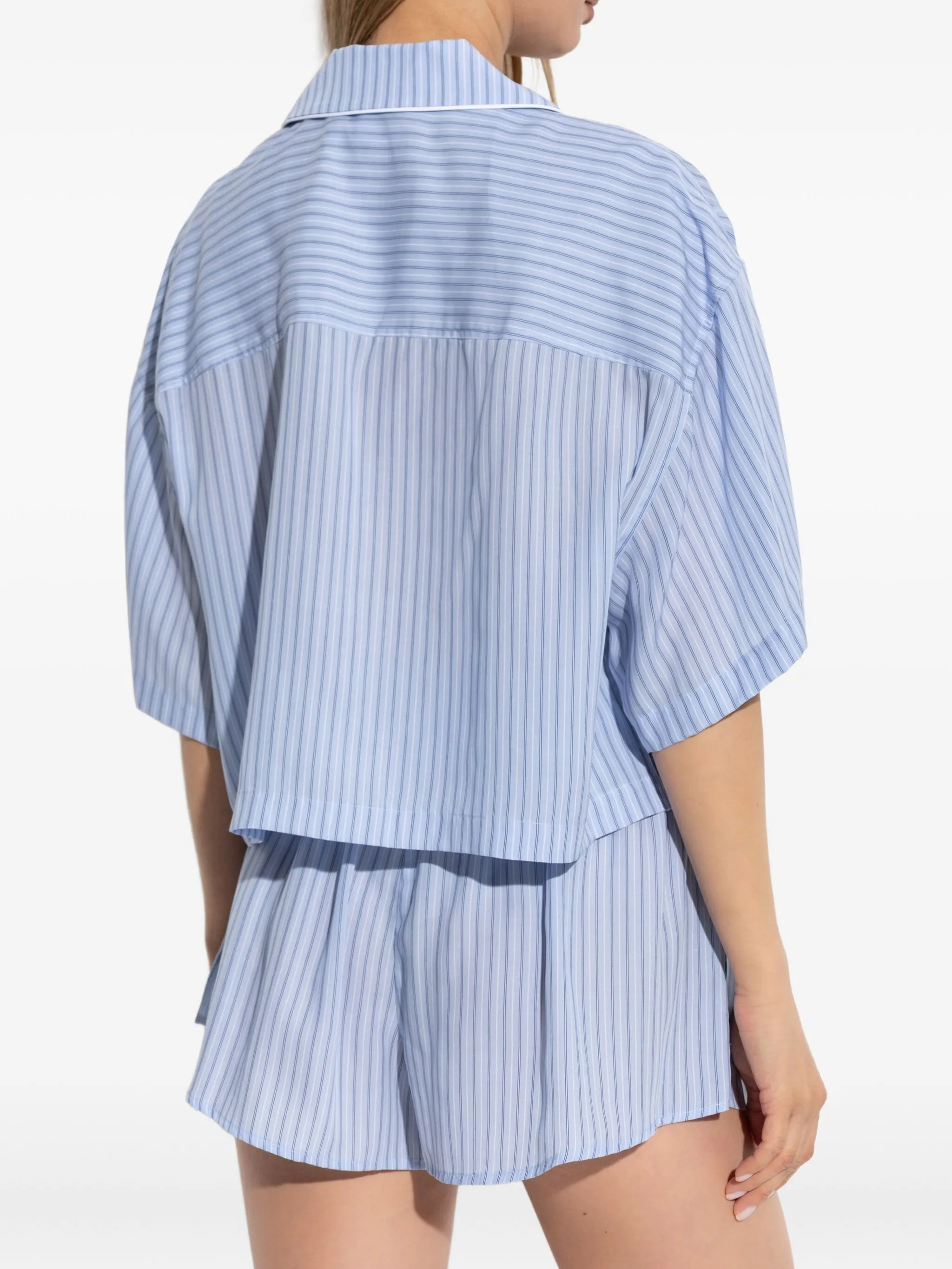 striped elastic-waist shorts - 4