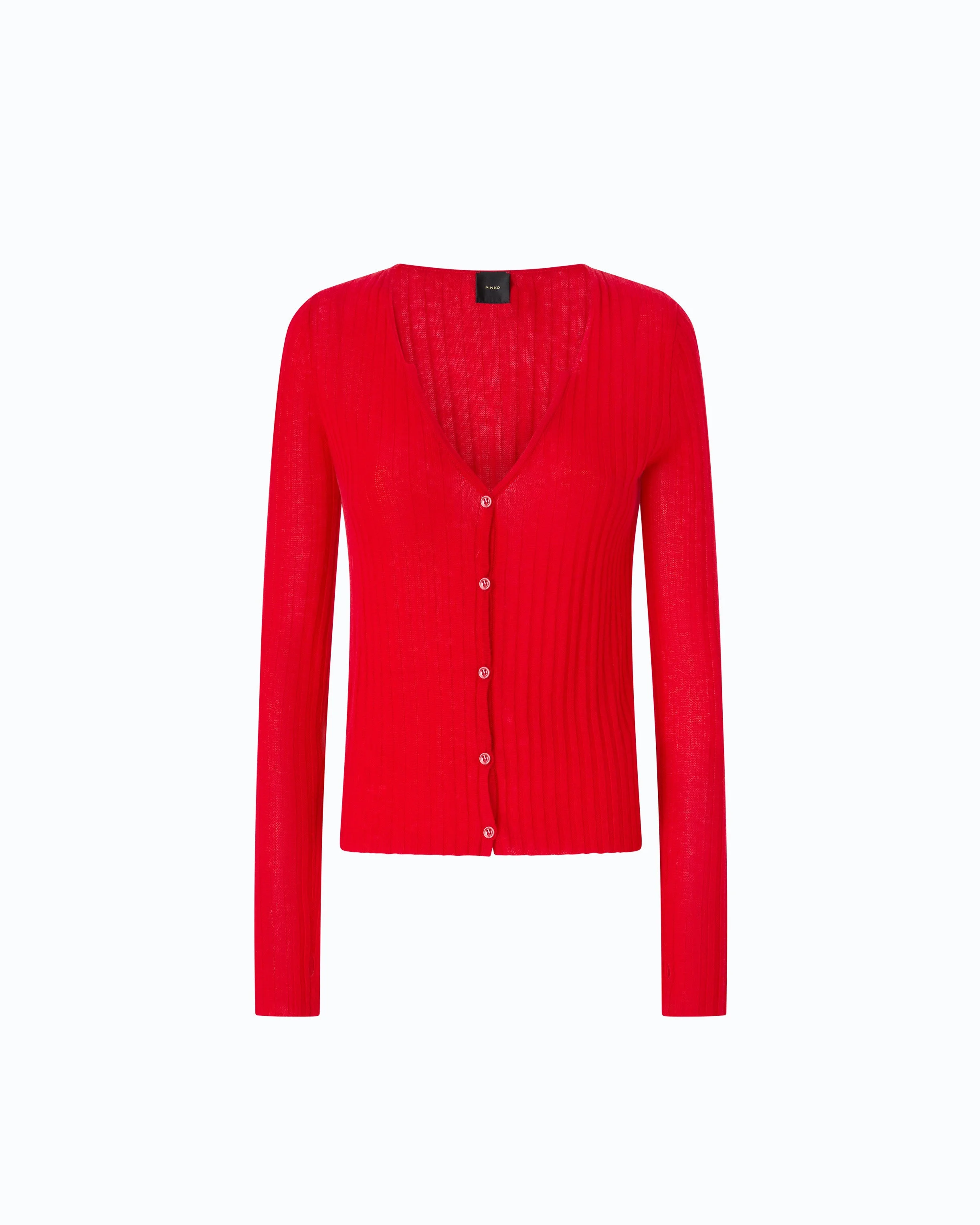 RIBBED CARDIGAN WITH BUTTONS - 1