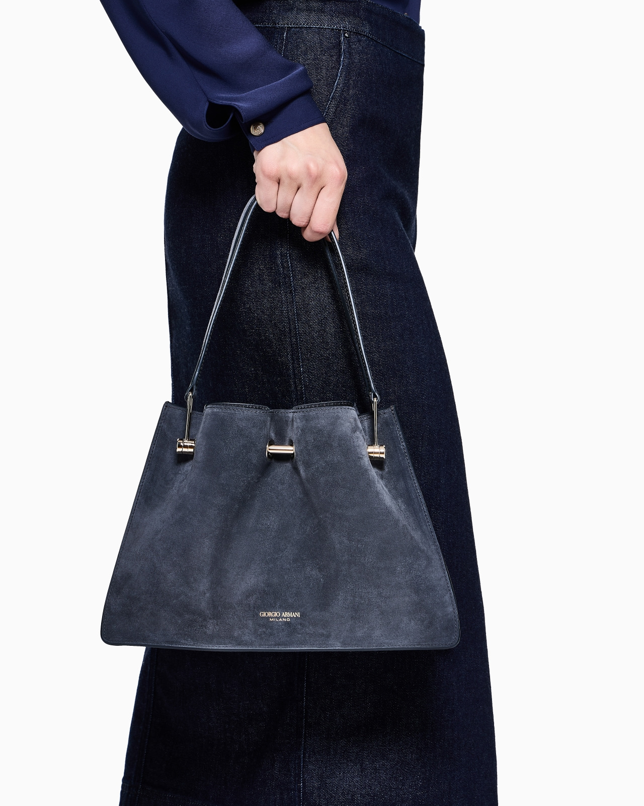 SMALL SUEDE SHOPPER BAG - 6